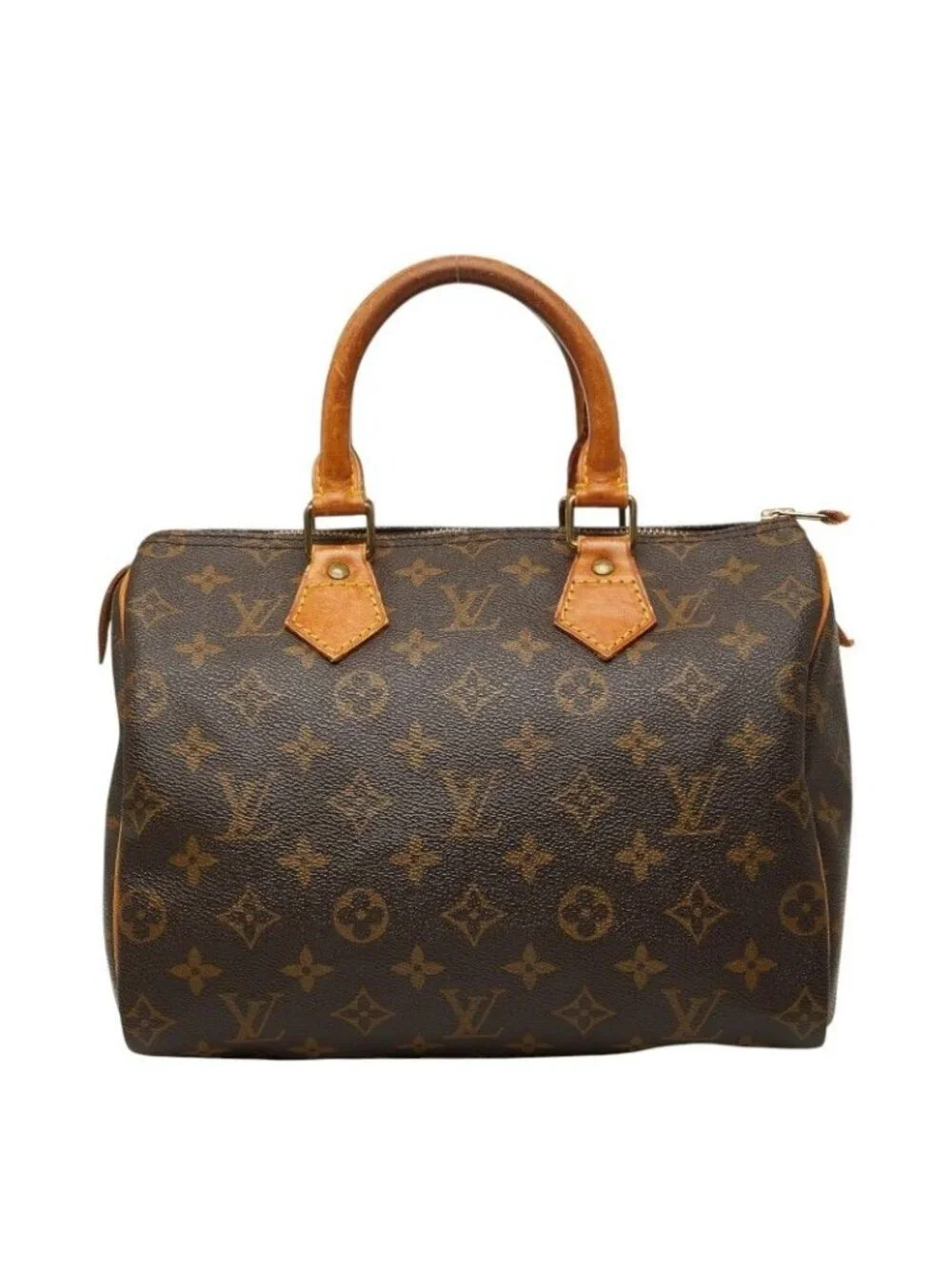 Louis Vuitton Monogram Speedy 25 Handbag Brown Leather